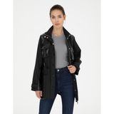 Pierre Cardin Kadın Siyah Slim Fit Mevsimlik Mont 50282338-VR046
