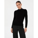 Pierre Cardin Kadın Siyah Slim Fit Yarım Balıkçı Yaka Basic Kazak 50315768-VR046 - XS