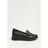 Pierre Cardin Kadın Siyah Tokalı Dolgu Taban Loafer Ayakkabı PC-56177