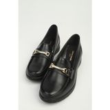 Pierre Cardin Kadın Siyah Tokalı Dolgu Taban Loafer Ayakkabı PC-56177