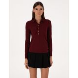 Pierre Cardin Kadın Vişne Bluz (Örme) 50309153-VR223