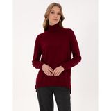 Pierre Cardin Kadın Vişne Comfort Fit Tam Balıkçı Yaka Basic Kazak 50316385-VR223