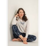 Pierre Cardin Kadın You Look Amazing Today Krem Uzun Kol Pijama Takım PC9257-S-V2 PC9257-S-V2