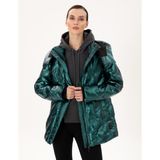 Pierre Cardin Kadın Zümrüt Kapüşonlu Parlak Mont 50290344-VR055 - 38