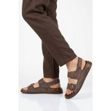 Pierre Cardin Kahve Cırtlı Hafif Erkek Sandalet PC-7924 M