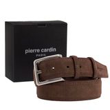 Pierre Cardin Kahve Suet Deri Erkek Kemer PC-1009KS3 (Kahve, 120 CM)