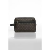 Pierre Cardin Kahverengi Monogram El Tutma Saplı Fermuar Kapamalı Erkek El Çantası - Potföy Çanta 01PC001179
