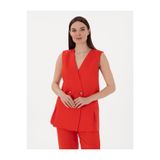 Pierre Cardin Kırmızı Regular Fit Keten Yelek 50299984-VR030