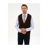 Pierre Cardin Koyu Kahverengi Slim Fit V Yaka Triko Yelek 50317313-VR084