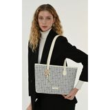 Pierre Cardin Limited Edition Beyaz Dijital Monogram Kadın Omuz Çantası 05PO25Y10705