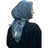 Pierre Cardin Mavi Kadın Kareli Eşarp 8995230324