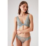 Pierre Cardin Mint Yeşili 4833 Dantel Detaylı Dekolteli Bralet Sütyen Ve Tanga / Fantezi Iç Çamaşır Takımı