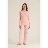 Pierre Cardin Most Wonderful Time Of The Year Kadın Pembe Uzun Kol Pijama Takım PC9269-S-V2 PC9269-S-V2