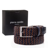 Pierre Cardin Örgü Erkek Kemeri (En 3,5) PC1745 (Kahve/Lacivert, 120 CM)