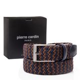 Pierre Cardin Örgü Erkek Kemeri (En 3,5) PC1745 (Kahve/Lacivert, 125 CM)