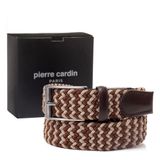 Pierre Cardin Örgü Erkek Kemeri (En 3,5) PC1745 (Kahve/Vizon, 125 CM)