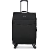 Pierre Cardin Orta Boy Kumaş Valiz Ultra Light Sessiz 8 Tekerlek Geniş Hacim 04PC6005 - Siyah