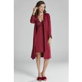 Pierre Cardin P5040 Bayan Penye Gecelik Sabahlık Bordo S
