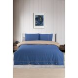 Pierre Cardin Pamuk Nevresim Takımı Biyeli Çift Kişilik Indigo-Cappuccino - 200 x 220 cm - Renkli