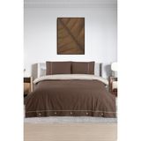 Pierre Cardin Pamuk Nevresim Takımı Biyeli Çift Kişilik Kahve-Krem - 200 x 220 cm - Renkli