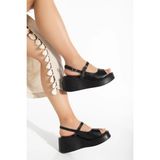 Pierre Cardin Papuçccity 02792 Kadın Günlük Dolgu Topuk Sandalet - Siyah