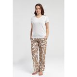 Pierre Cardin Paris Kadın Beautiful V Yaka Kısa Kollu Desenli Pijama Takım