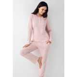 Pierre Cardin Paris Kadın Pembe Modal Pamuklu Uzun Kollu Rahat Pijama Takım