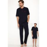 pierre cardin paris Pierre Cardin 3'lü Pijama Takımı, XL, NT.PC.5370, Lacivert, Erkek