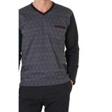 pierre cardin paris Pierre Cardin Jakarlı Pamuklu Pijama Takımı, L, P6C1C1C0C, Siyah, Erkek