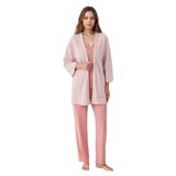 pierre cardin paris Pierre Cardin Modal Desenli Sabahlık Pijama Takımı, XL, L1.PC.908.2.001, Pembe, kadın