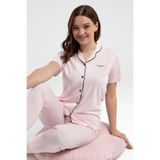 pierre cardin paris Pierre Cardin Modal Pamuklu Pijama Takımı, L, THCLVR.77.15.PC.VR, Toz Somon, kadın