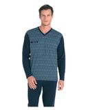 pierre cardin paris Pierre Cardin Pamuk Jakarlı V Yaka Pijama Takımı, L, THCL6VR01PC, Lacivert, erkek