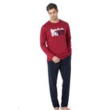 pierre cardin paris Pierre Cardin Pamuk Pijama Takım, XL, PC6096PENT, Bordo, erkek