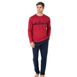 pierre cardin paris Pierre Cardin Pamuk Pijama Takımı, XL, PC-6104-CAG, Bordo, erkek