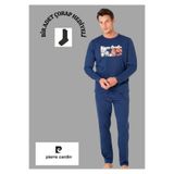 pierre cardin paris Pierre Cardin Pamuklu Bisiklet Yaka Cepli Pijama Takımı, M, THCLVR66PC, Indigo, erkek