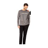 pierre cardin paris Pierre Cardin Pamuklu Bisiklet Yaka Pijama Takımı Koyu Gri, L, QP6K0E9K3R, Koyu Gri, erkek