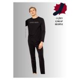 pierre cardin paris Pierre Cardin Pamuklu Bisiklet Yaka Pijama Takımı, M, QP6K0E9K3R, Siyah, erkek