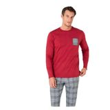 pierre cardin paris Pierre Cardin Pamuklu Ekose Pijama Takımı, M, THCL6VR07PC, Bordo, erkek