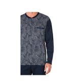 pierre cardin paris Pierre Cardin Pamuklu Jakarlı Pijama Takımı, L, QP6K1E1K1R, Lacivert, erkek