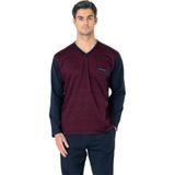 pierre cardin paris Pierre Cardin Pamuklu Jakarlı V Yaka Pijama Takım, M, PC6110PENT, Bordo, erkek