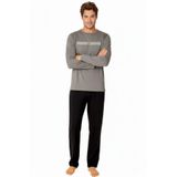 pierre cardin paris Pierre Cardin Pamuklu Pijama Takımı, 2XL, 6.SO.0.WE.9.TO.3.P.C, Koyu Gri, Erkek