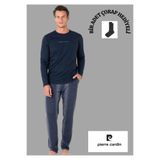 pierre cardin paris Pierre Cardin Pamuklu Pijama Takımı, 2XL, THCLVR65PC, Lacivert, erkek