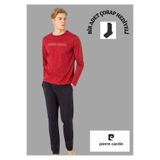 pierre cardin paris Pierre Cardin Pamuklu Pijama Takımı, L, THCLVR63PC, Bordo, erkek