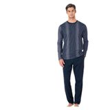 pierre cardin paris Pierre Cardin Pamuklu Pijama Takımı, XL, THCL61VR05PC, Lacivert, erkek