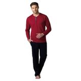 pierre cardin paris Pierre Cardin Pamuklu Uzun Kollu Pijama Takımı, L, 5435435321432, Bordo, erkek