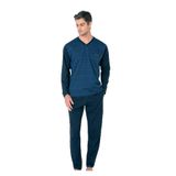 pierre cardin paris Pierre Cardin Pamuklu V Yaka Pijama Takımı, M, QP6K1E1K0R, Koyu Saks, erkek