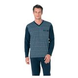 pierre cardin paris Pierre Cardin Pamuklu V Yaka Pijama Takımı, M, QP6K1E1K0R, Lacivert, erkek