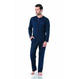 pierre cardin paris Pierre Cardin Uzun Kol Pamuk Pijama Takım, 2XL, 04419-1, Lacivert, erkek