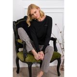 pierre cardin paris Pierre Cardin Uzun Kollu Bisiklet Yaka Pijama Takımı, S, 06491, Siyah, kadın
