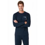 pierre cardin paris Pierre Cardin Uzun Kollu Pamuklu Pijama Takımı, 2XL, 6.SO.1.WE.0.TO.3.P.C, Lacivert, erkek